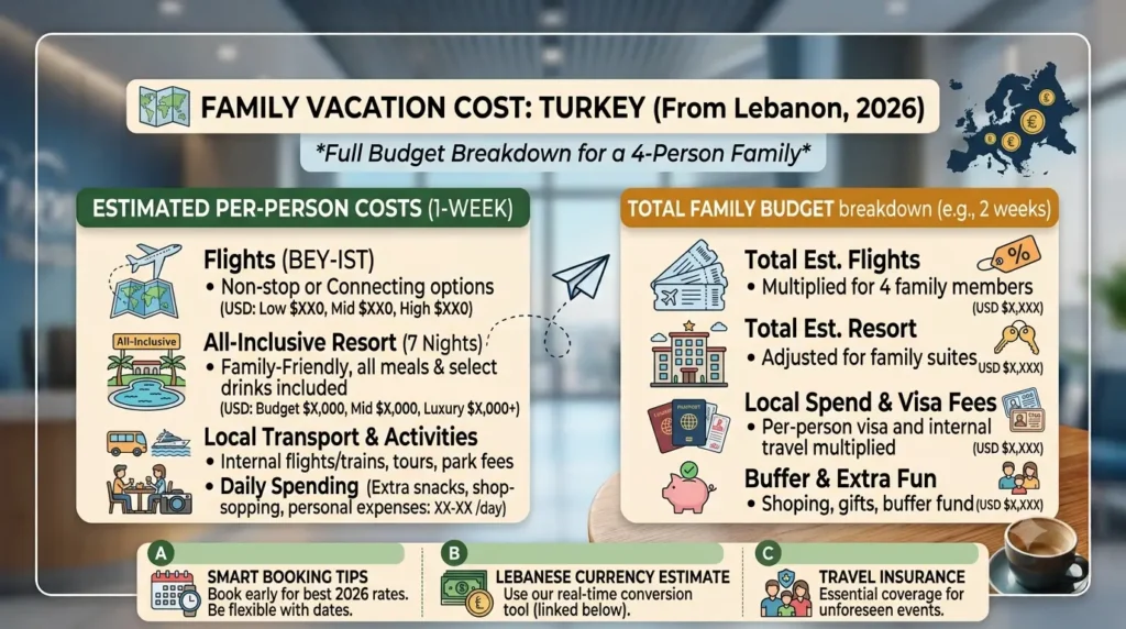 Cost of a Family Vacation to Turkey from Lebanon 2026