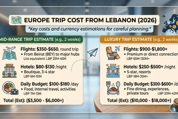 Cost of a Trip to Europe from Lebanon in 2026
