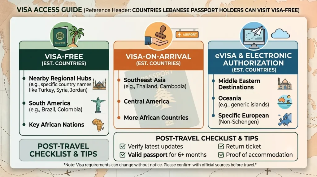Visa-free countries Lebanese Passport Holders Can Visit
