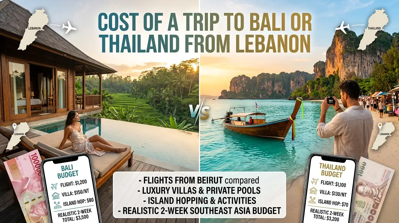 Cost of a Trip to Bali or Thailand From Lebanon