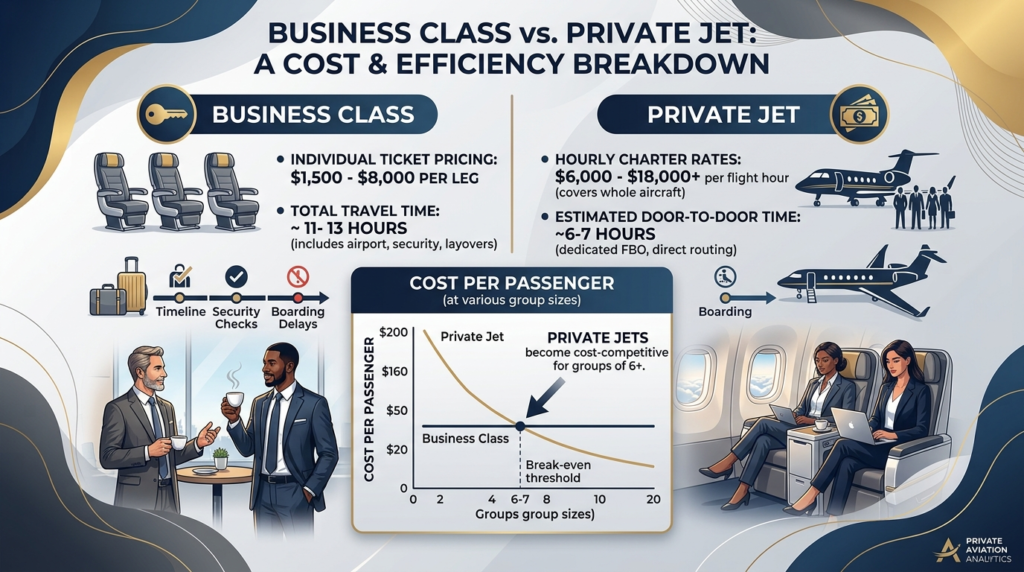 Business Class vs Private Jet: A Corporate Comparison